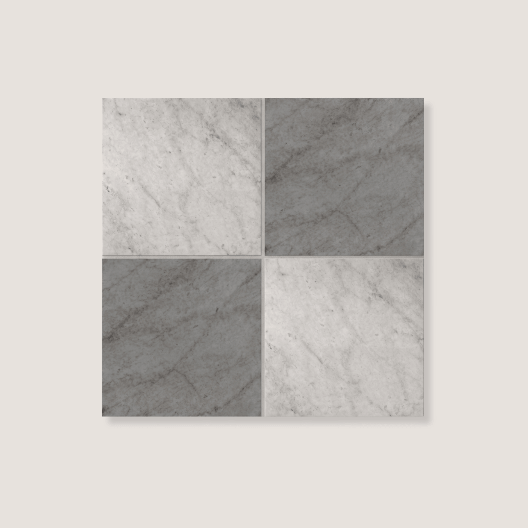 Flise Carrara Dark Checker