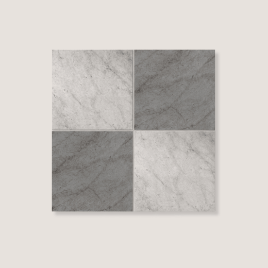 Flise Carrara Dark Checker