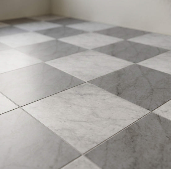 Flise Carrara Dark Checker