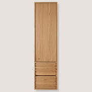 Carpenter's Tall Cabinet with Drawers, Natural Oak