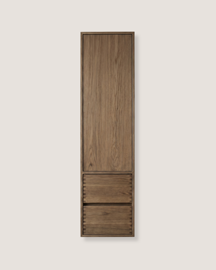 Joiner's Tall Cabinet with Drawers Smoked Oak