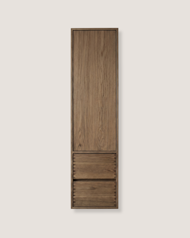 Joiner's Tall Cabinet with Drawers Smoked Oak