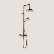 Bruser udvendig klassisk lige stang med termostat naturmessing